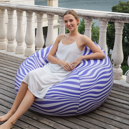 Canapé gonflable inclinable et pliable pour extérieur - Confort rayé