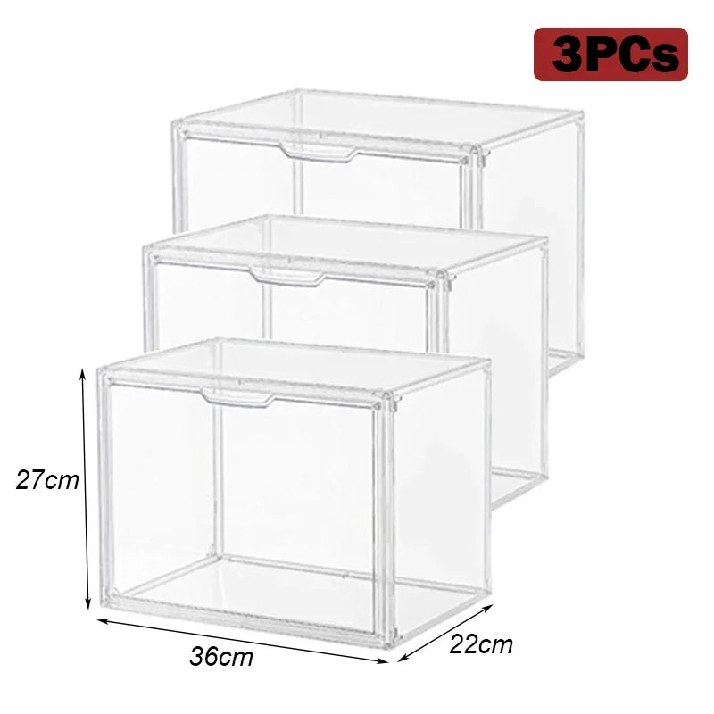 Boîte de rangement acrylique transparente pour figurines et maquillage
