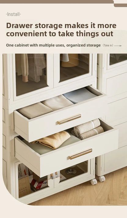 Armoire de rangement pliable multifonction pour vêtements et maison