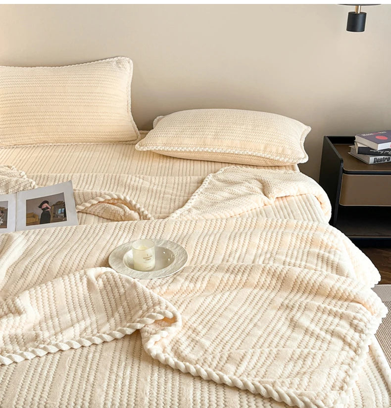 Couverture King Size à Carreaux - Chaude et Confortable pour Canapé