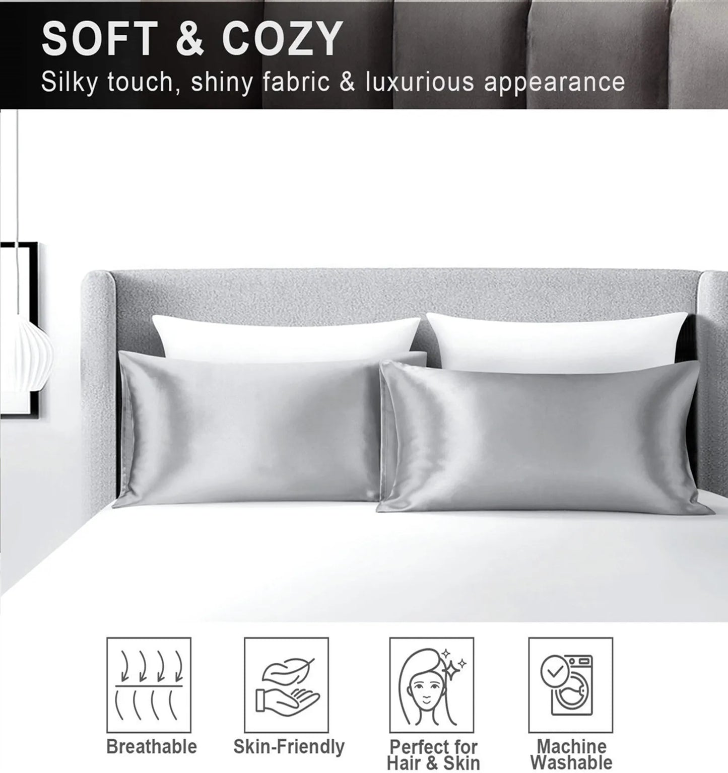 Taie d'oreiller en soie naturelle Juwensilk - Standard Queen