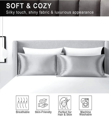 Taie d'oreiller en soie naturelle Juwensilk - Standard Queen