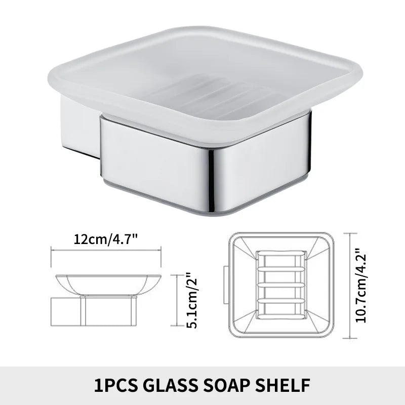 Accessoires de Salle de Bain en Acier Inoxydable - Set Étagère & Crochets