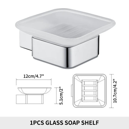 Accessoires de Salle de Bain en Acier Inoxydable - Set Étagère & Crochets