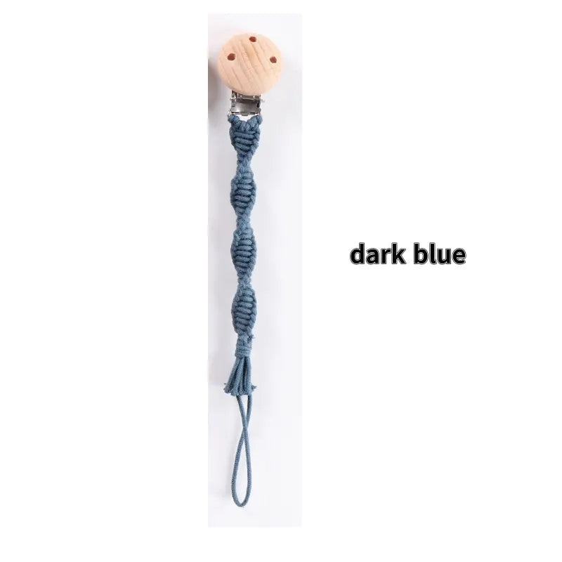 Porte-tétine en macramé et chanvre pour bébé - Tétine en coton artisanale