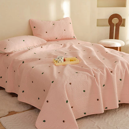 Ensemble Couvre-lit Matelassé Chic en Coton - 3 Pièces avec Taies