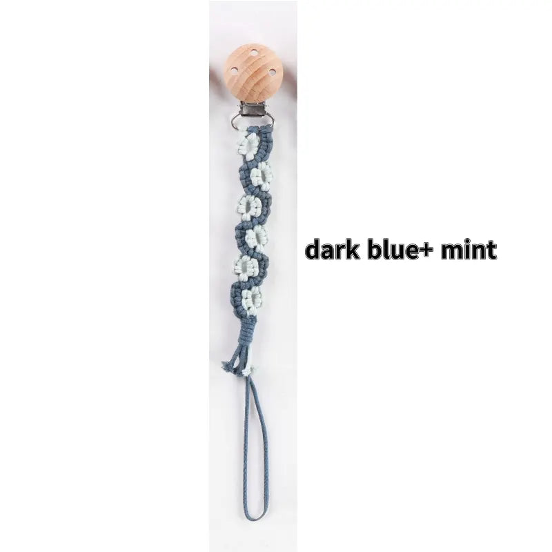 Porte-tétine en macramé et chanvre pour bébé - Tétine en coton artisanale