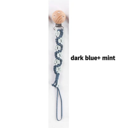 Porte-tétine en macramé et chanvre pour bébé - Tétine en coton artisanale