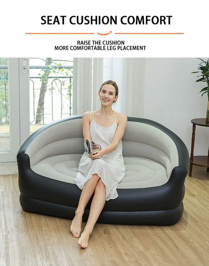 Canapé gonflable portable d'extérieur pliant pour camping - Double incliné