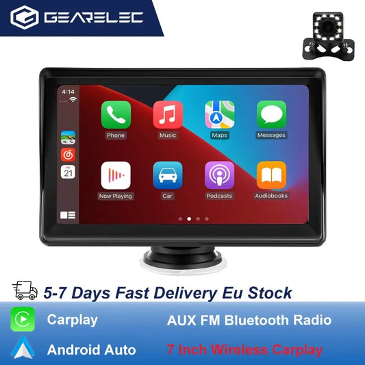 Autoradio Android 7'' sans fil - FM, BT, WiFi, AUX intégré