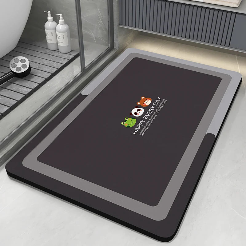 Tapis de Bain en Diatomite Antidérapant - Séchage Rapide & Lavable
