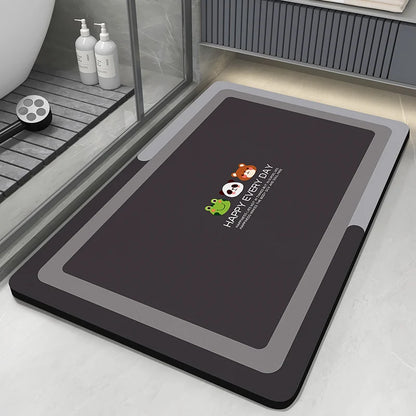 Tapis de Bain en Diatomite Antidérapant - Séchage Rapide & Lavable
