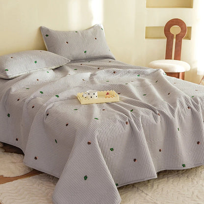 Ensemble Couvre-lit Matelassé Chic en Coton - 3 Pièces avec Taies