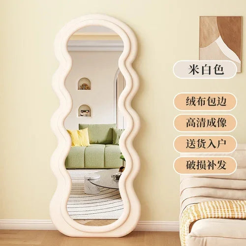 Miroir ondulé pleine longueur, design nordique luxe, livraison gratuite