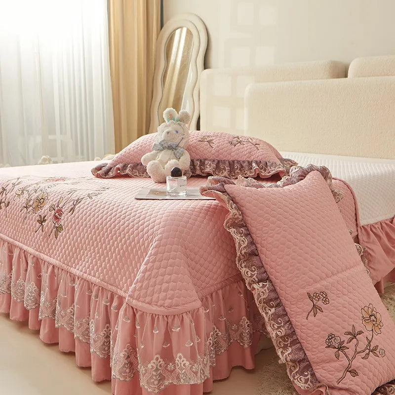 Ensemble de couvre-lit d'été brodé chic - léger et doux, 1 à 3 pièces