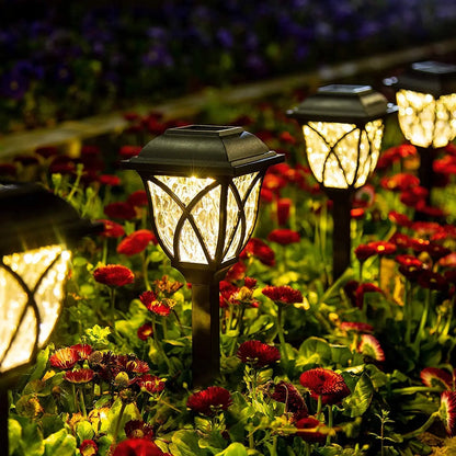 Lumières solaires LED étanches pour jardin - 2 pièces chaudes