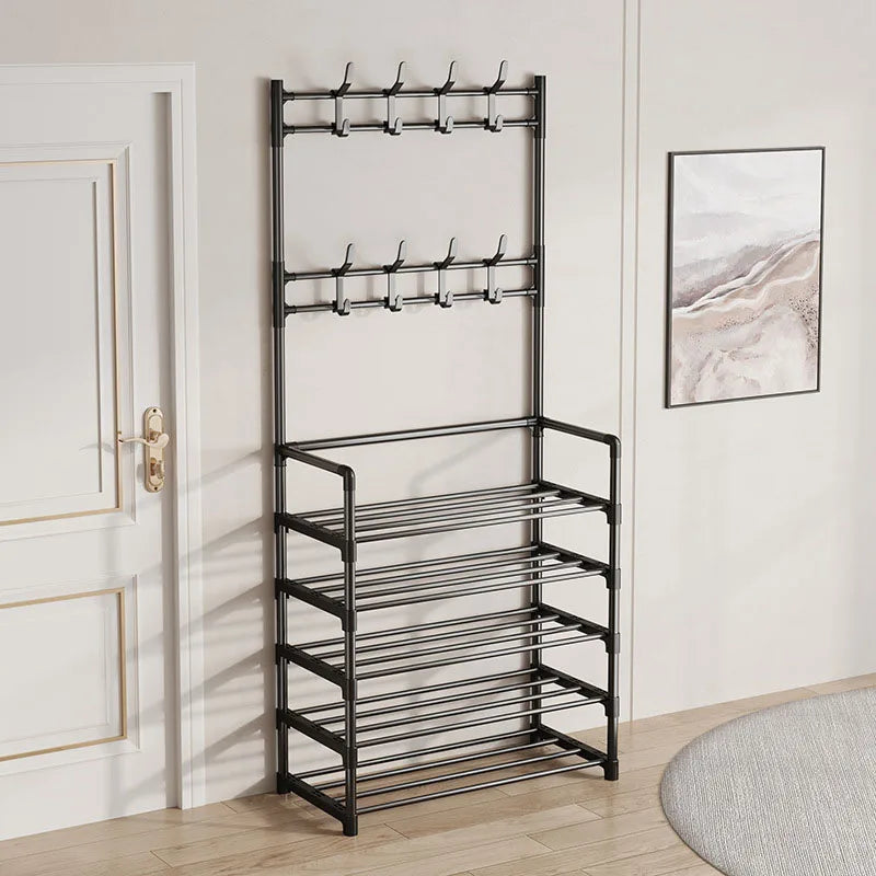 Cintre multicouche et étagère à chaussures en bois pour un rangement pratique