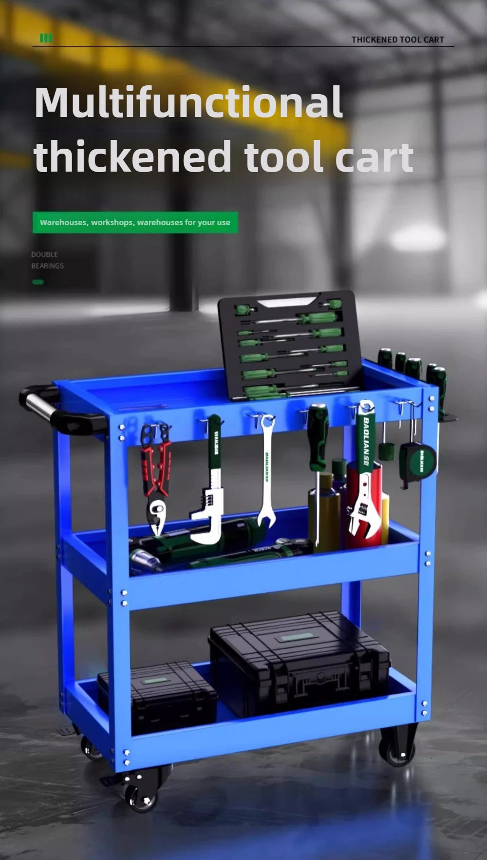 Chariot à Outils BaoLian avec Roues - Organisateur Atelier Garage