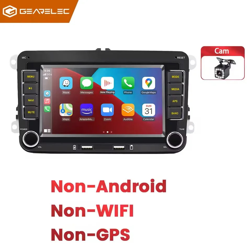 Autoradio Android 7" GPS Carplay pour VW, Seat, Audi - 2Din