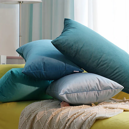 Housse de coussin velours 30x50 cm - Taie à carreaux nordique