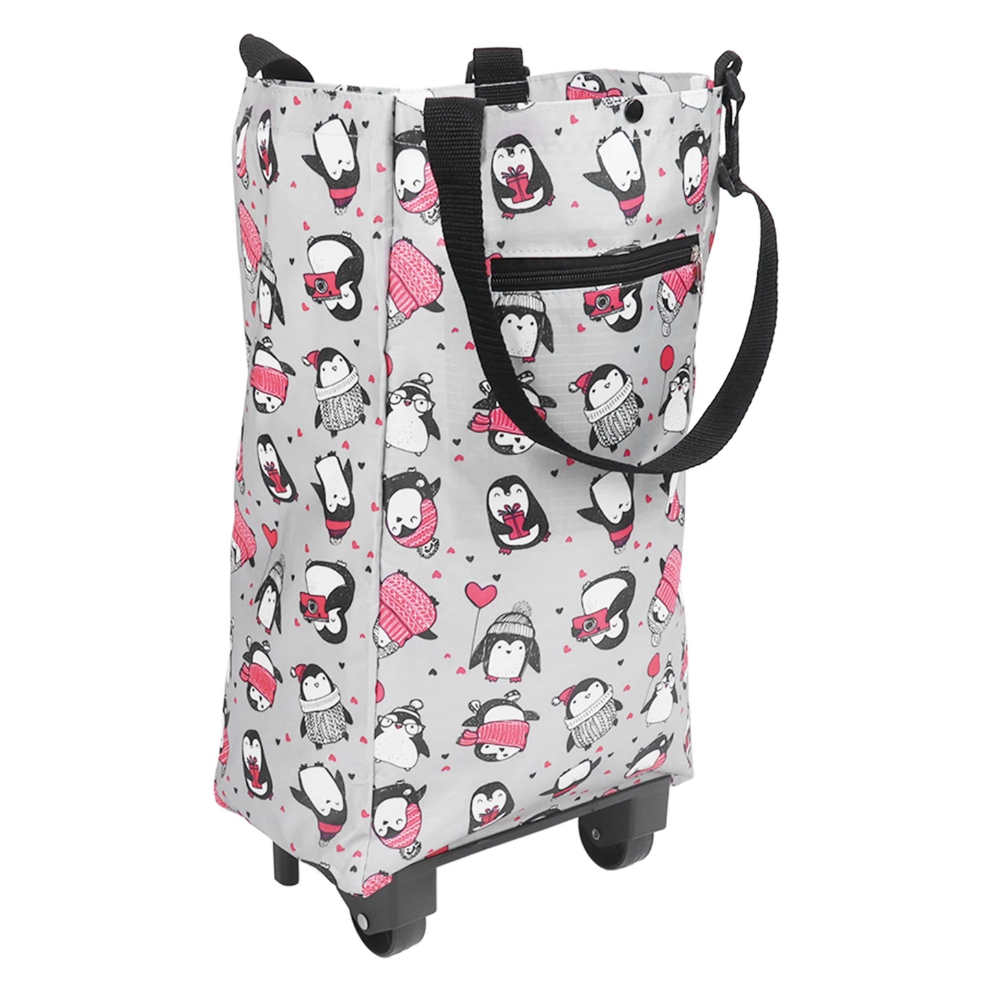 Chariot de Shopping Pliable avec Roulettes pour Homme - Pratique et Fonctionnel