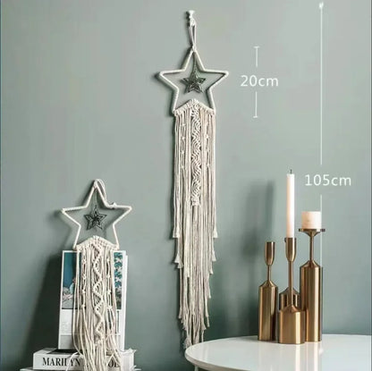 Macramé mural lune pour chambre d'enfant - Décor bohème nordique