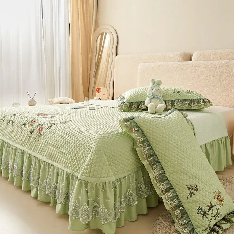 Ensemble de couvre-lit d'été brodé chic - léger et doux, 1 à 3 pièces