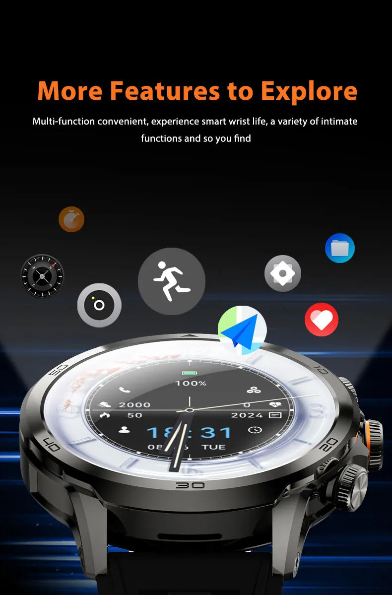 Montre Intelligente H19 Android 10.0 avec Caméra Rotative 1,95" AMOLED