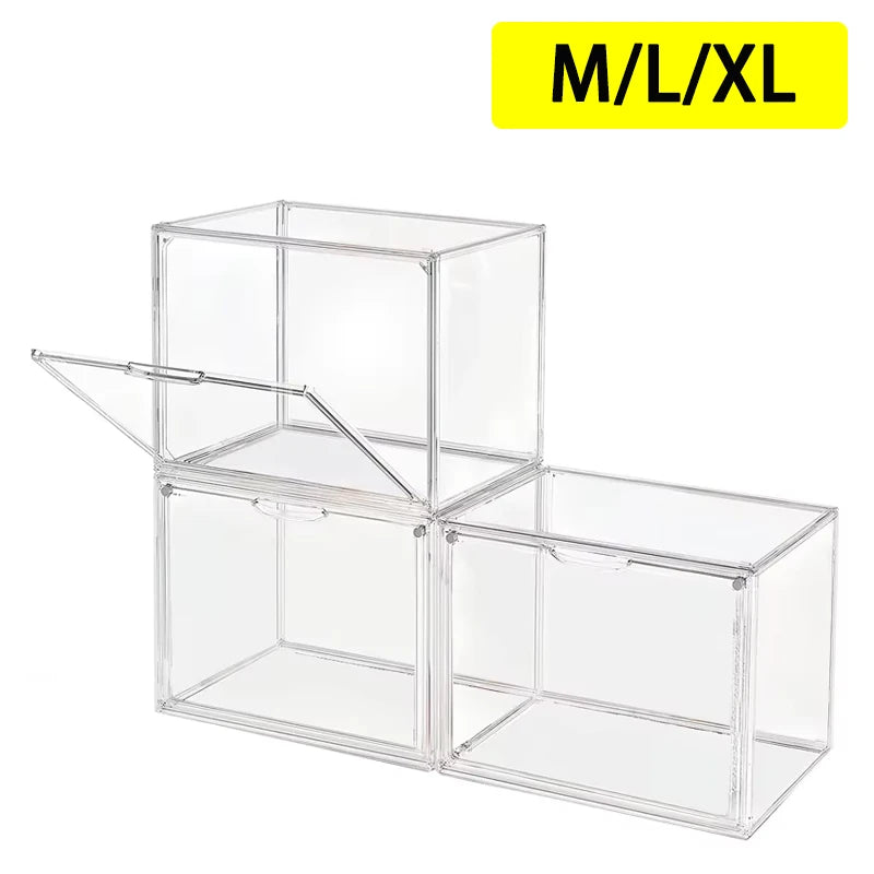 Boîte de rangement acrylique transparente pour figurines et maquillage