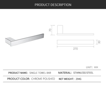 Accessoires de Salle de Bain en Acier Inoxydable - Set Étagère & Crochets