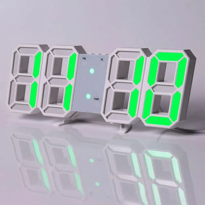 Réveil numérique LED 3D : Horloge murale avec date et température