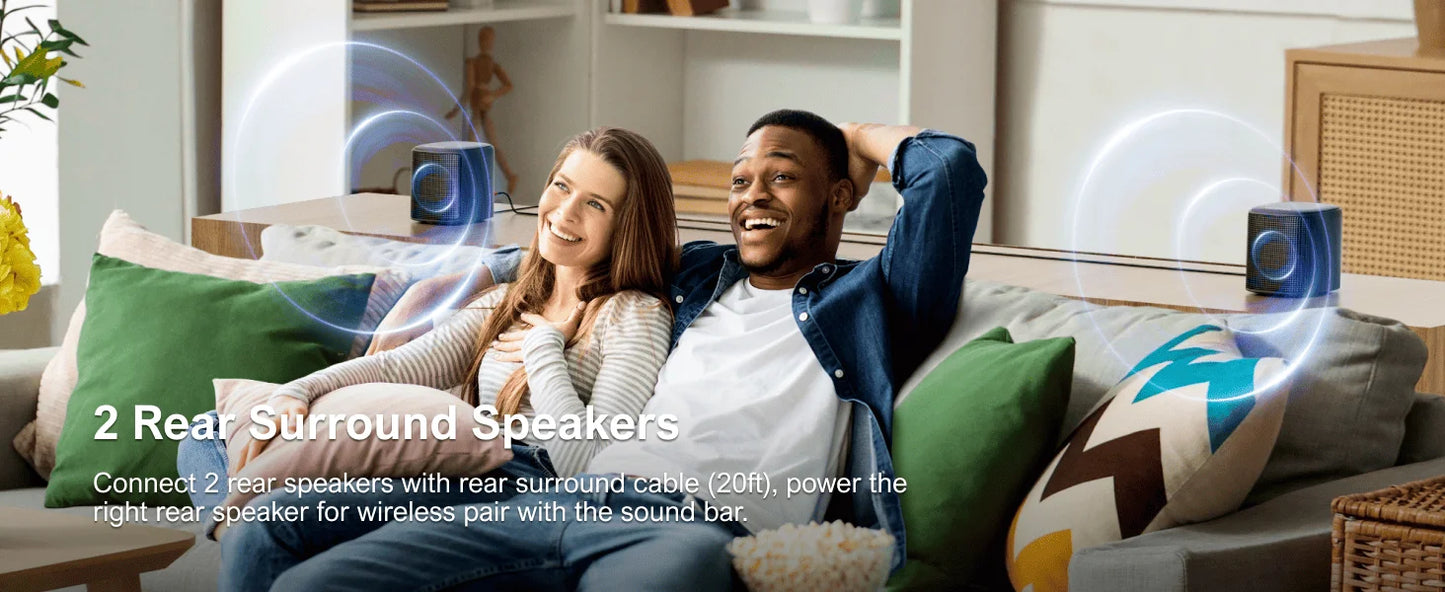 Corde TIMEA - Barre de Son 7.1, 330W, Contrôle Intelligent, Noir