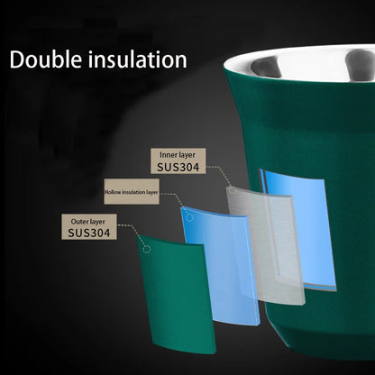 Tasse à expresso double paroi en acier inoxydable - Isolante et élégante