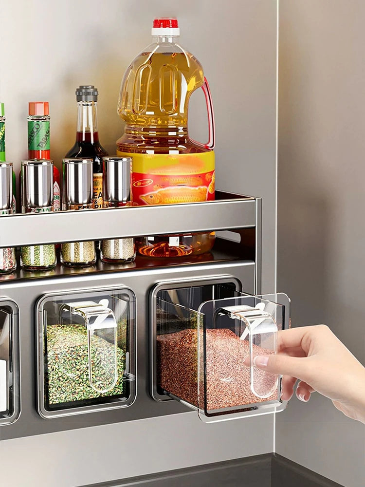 Etagère d'assaisonnement murale sans perçage, pratique et design