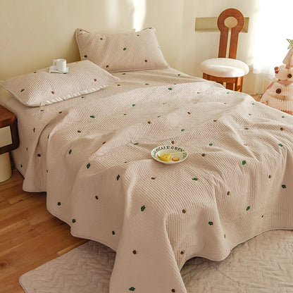 Ensemble Couvre-lit Matelassé Chic en Coton - 3 Pièces avec Taies