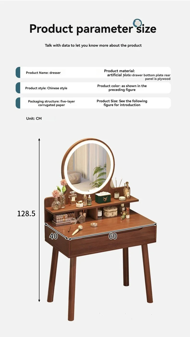 Coiffeuse de luxe légère style chinois - Bureau maquillage compact