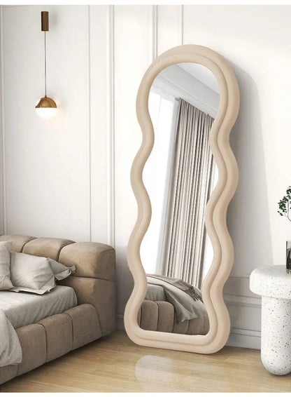 Miroir ondulé pleine longueur, design nordique luxe, livraison gratuite