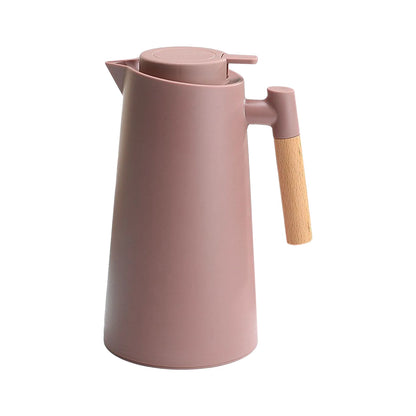 Carafe thermique isolée 1L avec poignée en bois - Garde au chaud/froid