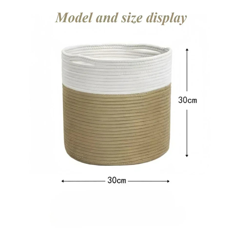 Panier à Linge en Corde de Coton - Panier de Rangement Pliable Luxe