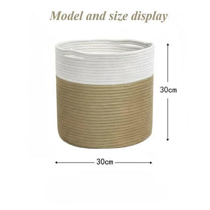 Panier à Linge en Corde de Coton - Panier de Rangement Pliable Luxe