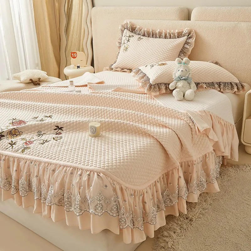 Ensemble de couvre-lit d'été brodé chic - léger et doux, 1 à 3 pièces