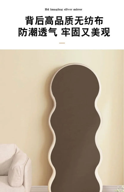 Miroir ondulé pleine longueur, design nordique luxe, livraison gratuite
