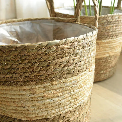 Panier de Jardinière en Osier Naturel - Pot de Fleur Rotin 20/25/30CM