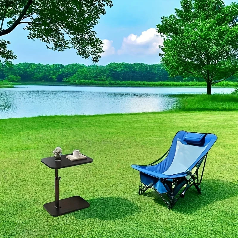 Table à Hauteur Réglable en Bois - Table d'Appoint Portable Intérieur/Extérieur