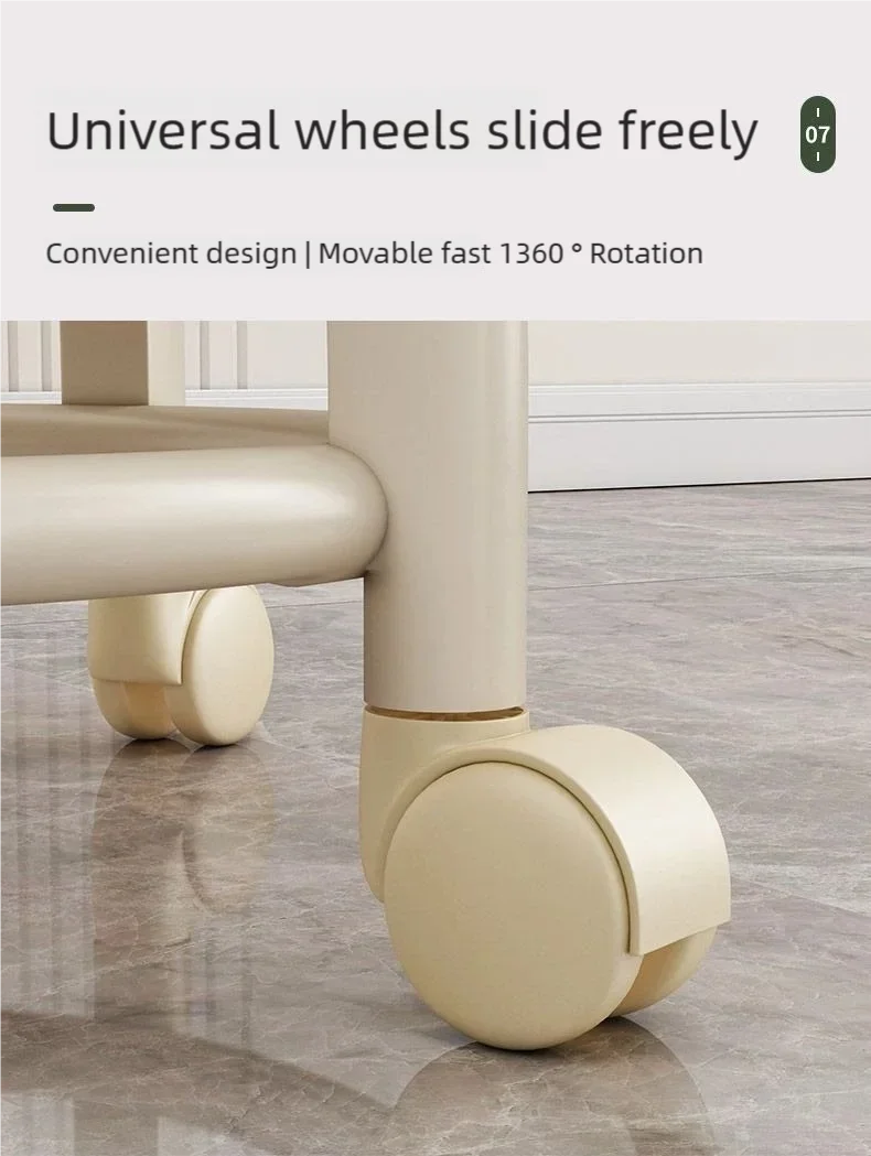 Tabouret Roulant en Cuir PU avec Roulettes - Pouf Rond Pratique