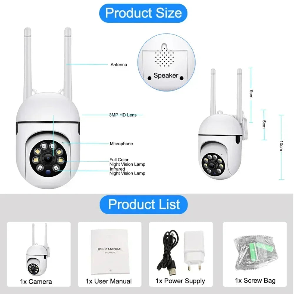 Caméra de Surveillance Wifi 8MP HD avec Zoom 4X et Suivi AI