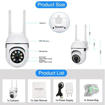 Caméra de Surveillance Wifi 8MP HD avec Zoom 4X et Suivi AI