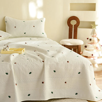 Ensemble Couvre-lit Matelassé Chic en Coton - 3 Pièces avec Taies