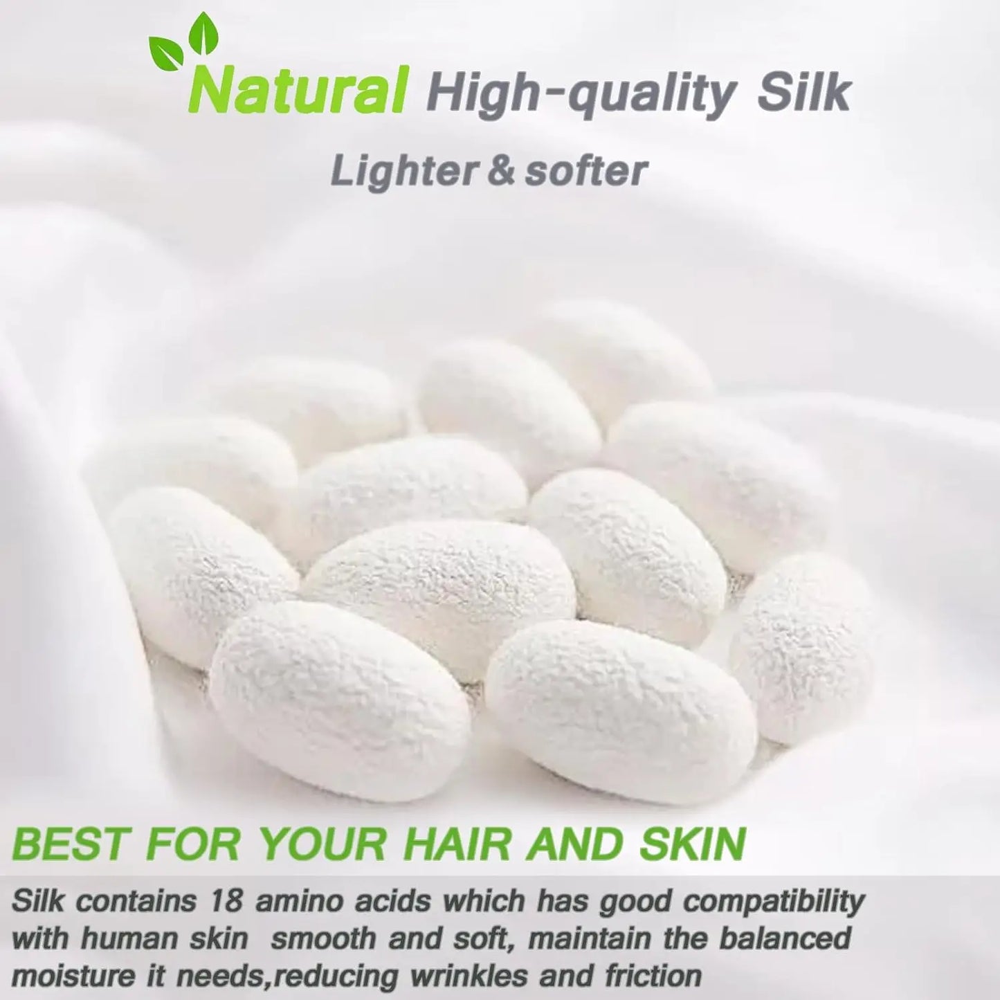 Taie d'oreiller en mûrier naturel, douce et rafraîchissante 100%