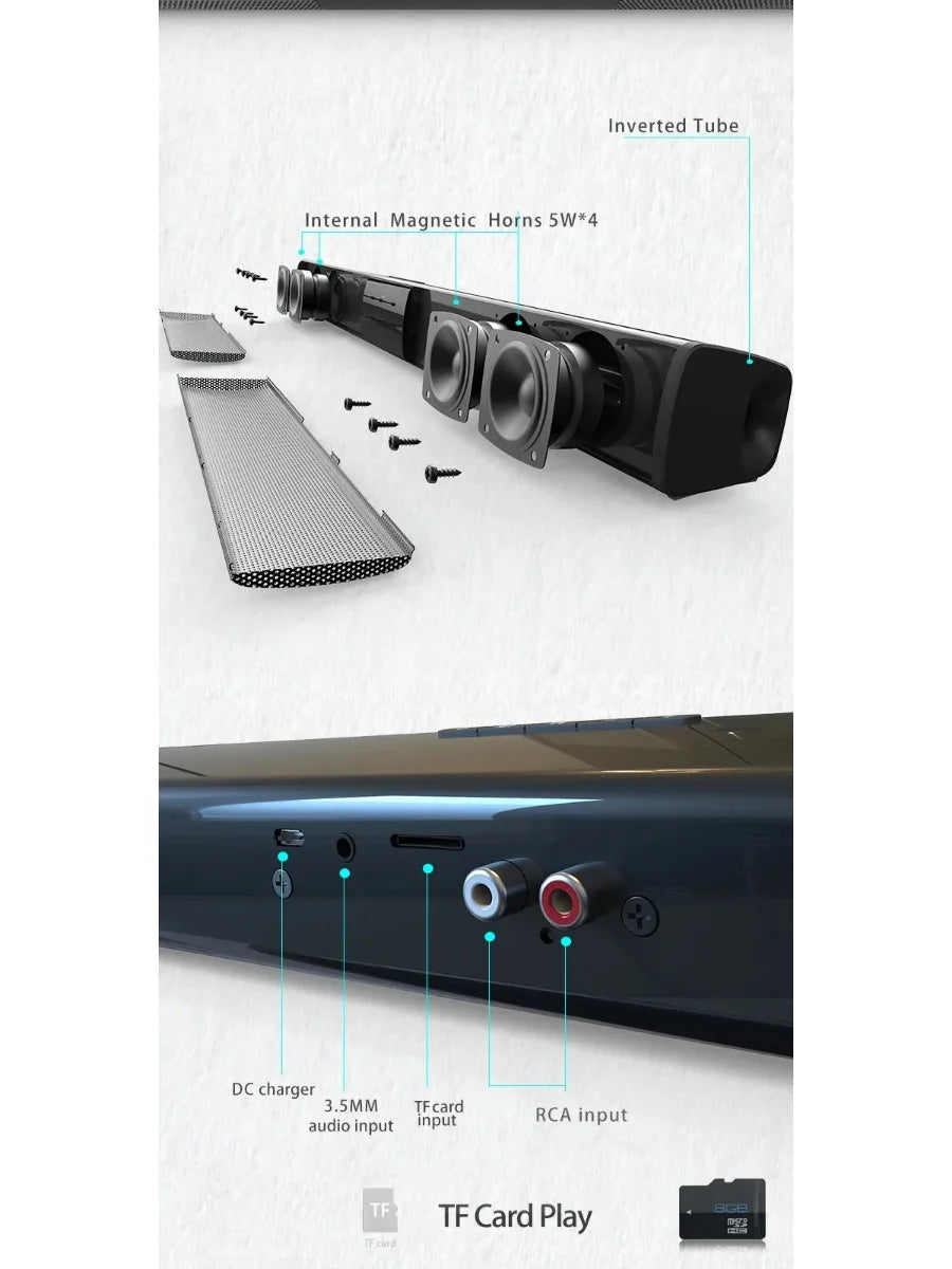 Haut-parleur Bluetooth puissant pour TV, ordinateur et voiture